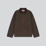 BIRROT Lay2 Long-Sleeve polo - Cocoa Brown