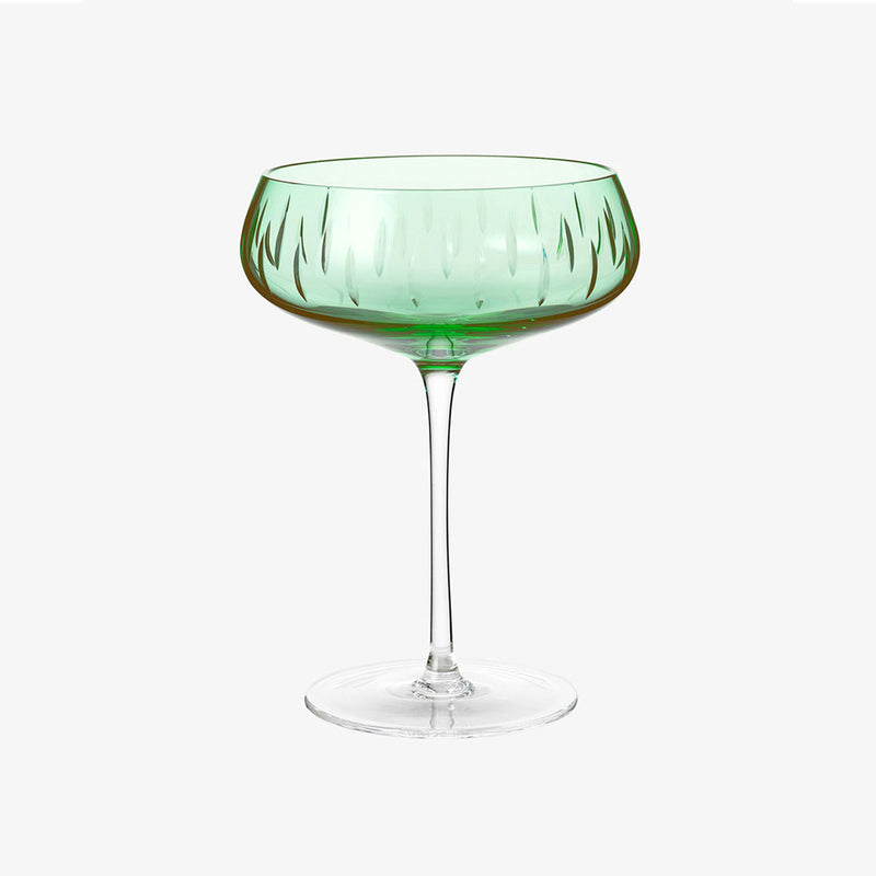 LOUISE ROE Champagne coupe glas - grøn
