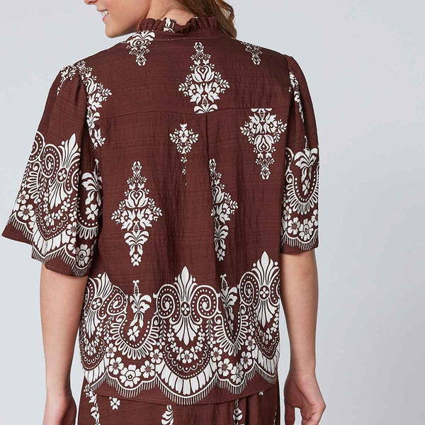 LOVE & DIVINE love1296-2 bluse - Brown/Paisley