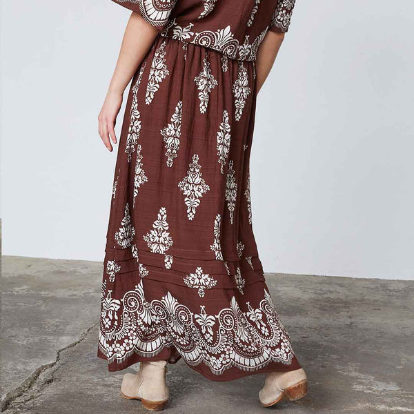 LOVE & DIVINE love1369 nederdel - Brown/Paisley
