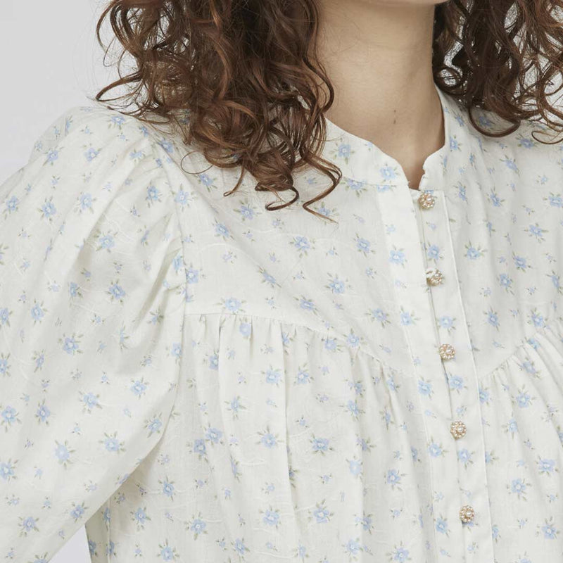 LOVE & DIVINE love1291 bluse - cream/ blue