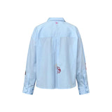 LOVE & DIVINE love1555-4 skjorte - Solid Blue Emb