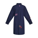 LOVE & DIVINE love1589 skjorte kjole - Navy Embroidery