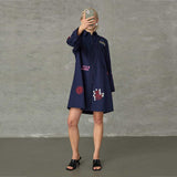LOVE & DIVINE love1589 skjorte kjole - Navy Embroidery