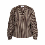 LOVE & DIVINE love1529-3 bluse - Brown Stripes