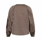 LOVE & DIVINE love1529-3 bluse - Brown Stripes