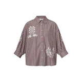 LOVE & DIVINE love1604-3 Skjorte - Brown Stripes