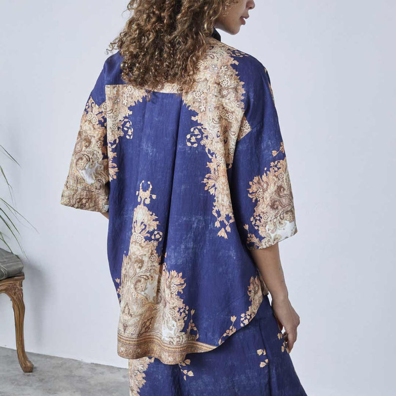 LOVE & DIVINE love971-12 skjorte - navy/paisley