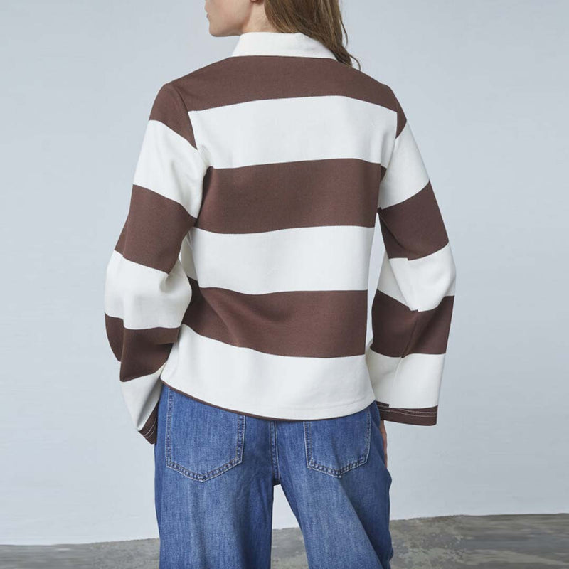 LOVE & DIVINE love1361 polo bluse - creme/dark choco