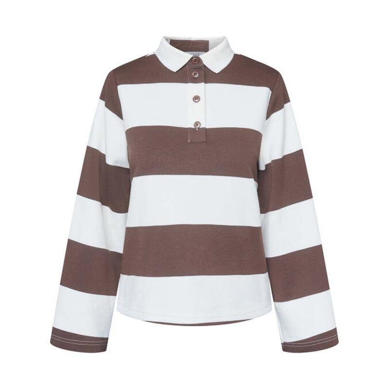 LOVE & DIVINE love1361 polo bluse - creme/dark choco