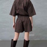 LOVE & DIVINE love970-12 shorts - dark chocolate