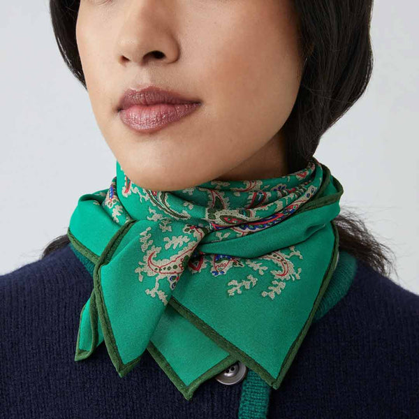 MOISMONT Colibri silke tørklæde N°763 - Oxford Green