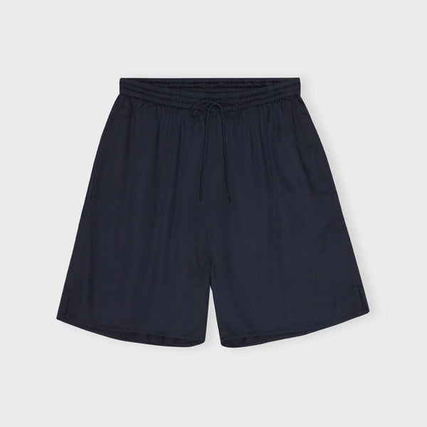 MOSHI MOSHI MIND Liana silky shorts - navy blå