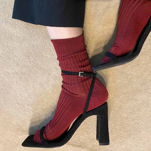 MRS. HOSIERY Silky Classic strømper - burgundy