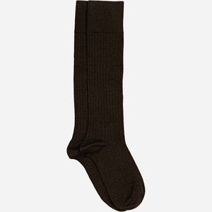 MRS. HOSIERY Merino knæ strømper - Dark brown