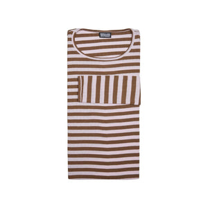 lyserød og brun stribet Nørgaard bluse