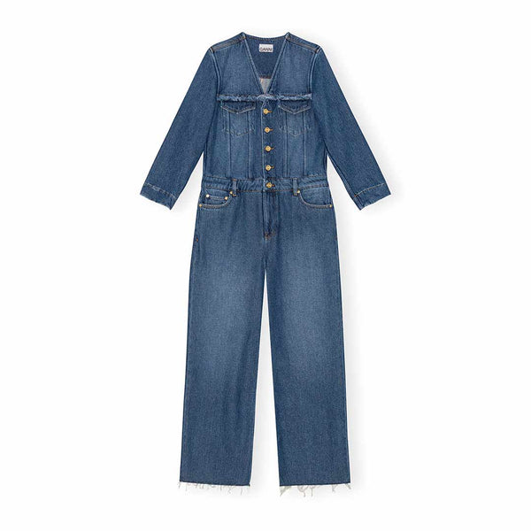 GANNI J1600 Heavy denim jumpsuit - Mid Blue stone