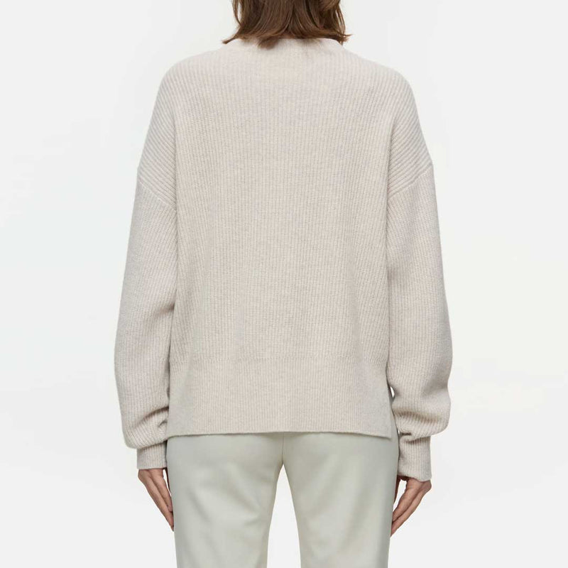 CLOSED Cropped crew neck strik - pearl beige