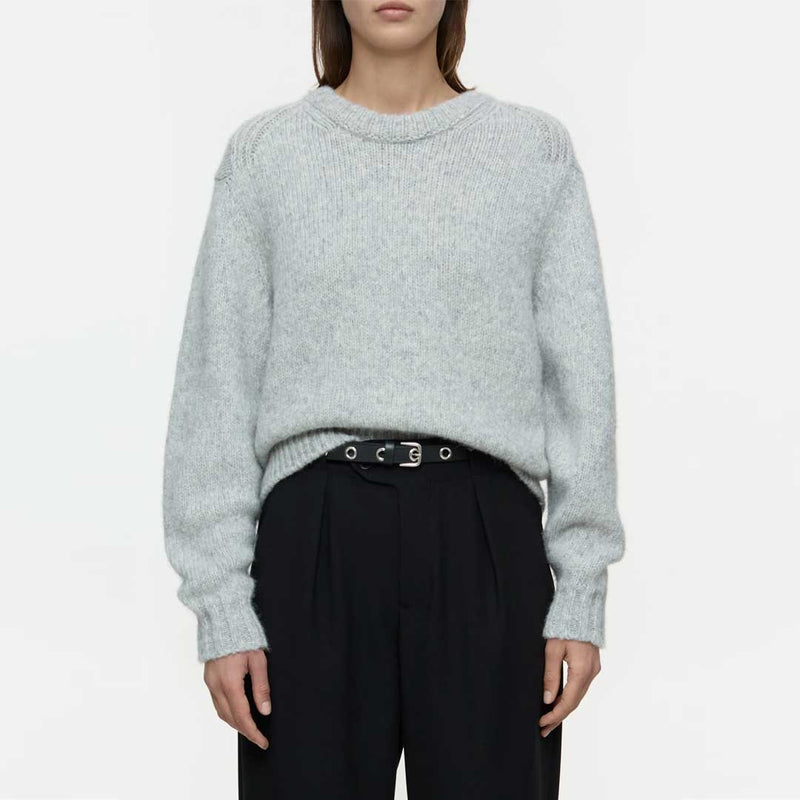 CLOSED Cropped crew neck strik - light grey melange