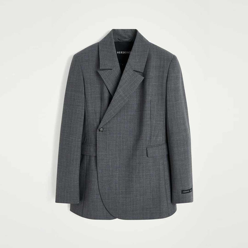 HERSKIND Lilith blazer jakke - light grey pinstripe