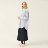 RUE DE TOKYO Seki double stripe skjorte - white blue