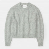 CLOSED Cropped crew neck strik - light grey melange