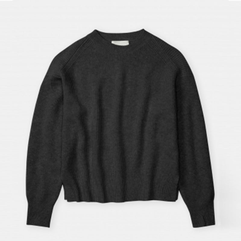 CLOSED Cropped crew neck strik - sort