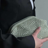 PICO Small Shelly clutch - Sage glitter