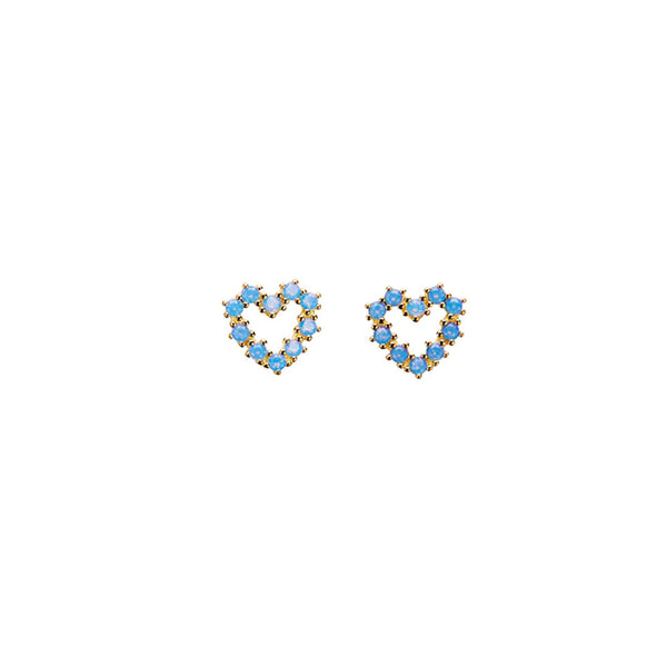 PICO Cæur Crystal hjerte øreringe - blå