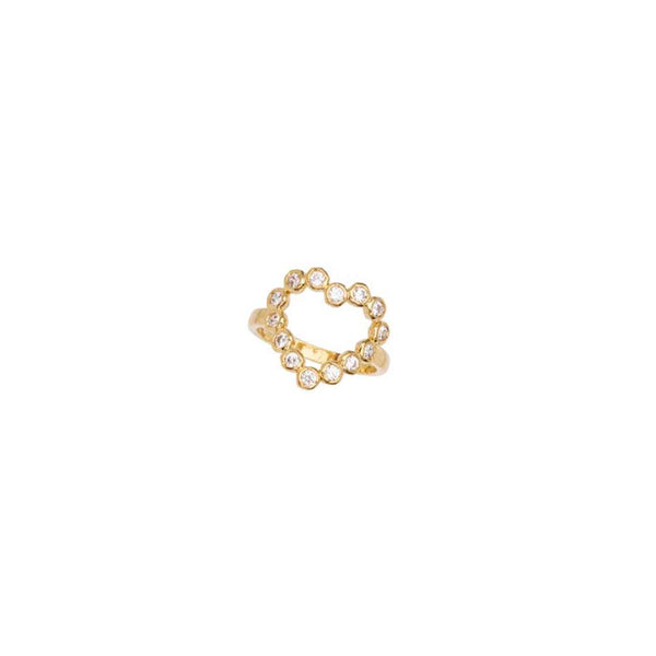 PICO Elva Heart Crystal Ring - clear