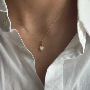 PICO French Mini Heart vedhæng - ivory