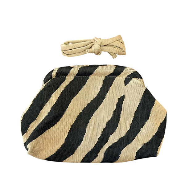 PICO Small Rosalia Clutch taske - zebra/beige striber