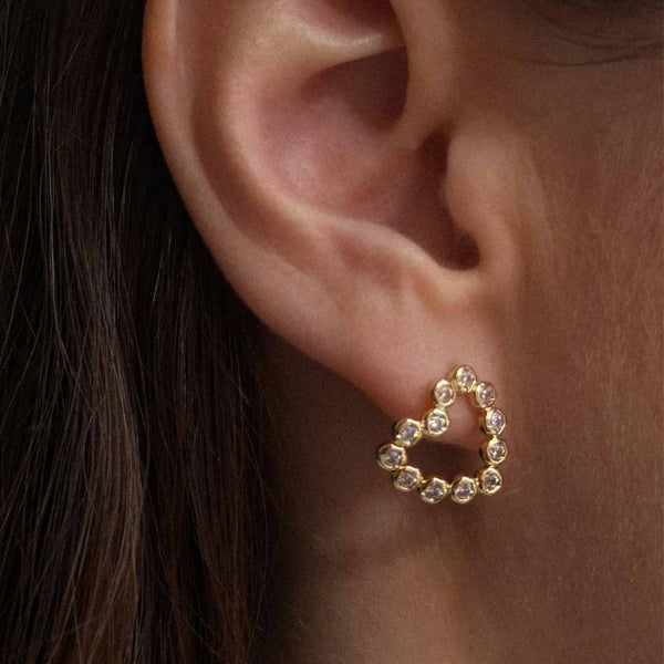 PICO Mina Petite Crystal Studs øreringe - guld