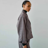 PROEM PARADES Donna Wool Blazer - Black/Light Camel