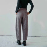 PROEM PARADES Donna Wool Trousers - Black/Light Camel