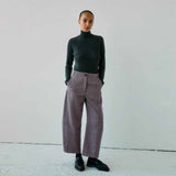 PROEM PARADES Donna Wool Trousers - Black/Light Camel