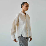 PROEM PARADES Beatrice Pinstripe skjorte - Off White/Black