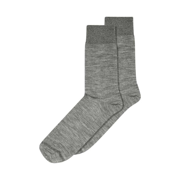 MP 59532 Erina wool rib strømper - Grey Melange