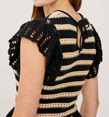 RAILS Coen top - black oat stripe