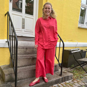 RUE DE TOKYO Shelby poplin skjorte - bittersweet red