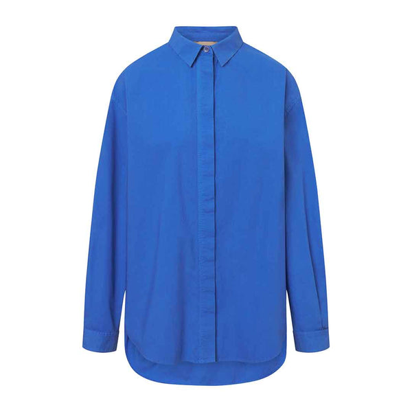RUE DE TOKYO Shelby poplin skjorte - lapis blå