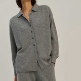 RHEA SH03.05 Knitted Shirt - Mid Grey