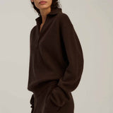 RHEA SW08.11 Zip Polo strik - Dark Brown