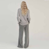 RHEA Drawstring strik bukser - Mid Grey