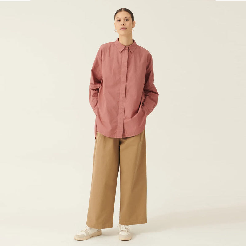 RUE DE TOKYO Shelby poplin skjorte - whithered rose