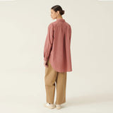 RUE DE TOKYO Shelby poplin skjorte - whithered rose