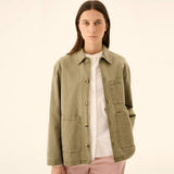 RUE DE TOKYO Cameron faded twill jakke - Sage Green
