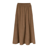 RUE de TOKYO Preet nederdel - brun fløjl