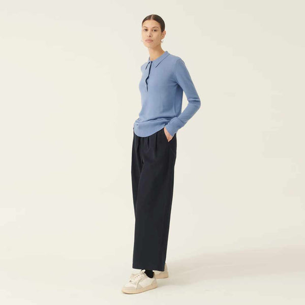 RUE DE TOKYO Prudie twill bukser - dark navy