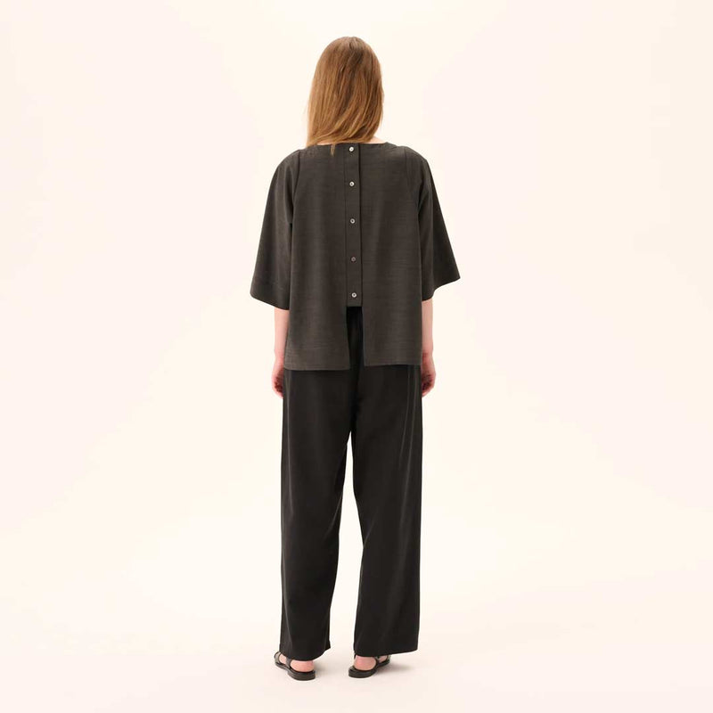 RUE DE TOKYO Prudie sandwashed tencel bukser - sort